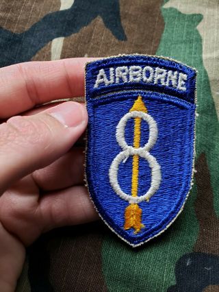 Wwii Us Army 8th Infantry Division Airborne Attached Tab Patch