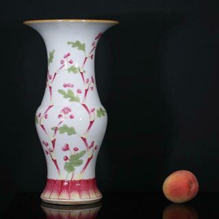 A Antique Chinese Porcelain Yenyen Vase Begonia Flowers 19th Century