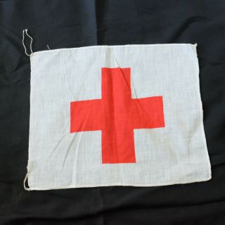 1930s Antique Red Cross Banner Flag