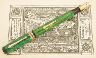 Vintage Jade Waterman Patrician Fountain Pen Stunning Color Ready To Write