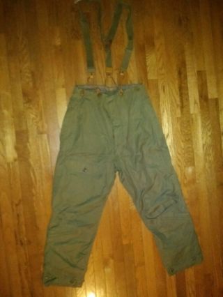 Ww2 Vtg A - 9 Air Flight Pants Trousers Alpaca,  Sz 40,  Wwii,  With Suspenders Vgc