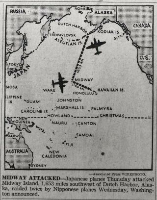 Battle of Midway - 1942 Newpaper WW - 2 US Marines 3