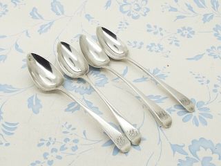 4 X Matching Hallmarked Sterling Silver Tea Coffee Spoons George Winkle 1827
