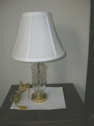 Vintage Signed Waterford Cut Crystal Bedside Table/ Desk Lamp