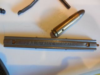Vintage US Military M1 Carbine Butt Plate,  Screw, .  30 Cal Dummy Rd,  Spring,  Strip 3