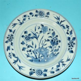 Chinese Export Porcelain Blue White Antique 18thc Kangxi Plate