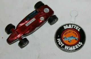 1969 Vintage Hotwheels Redline Shelby Turbine Race Car With Medallion
