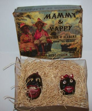 Vintage Black Americana Mom & Pop Souvenir Of Alabama Fishing Lure Boxed Set