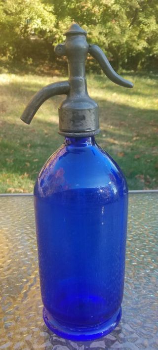 Cobalt Blue Seltzer Bottle