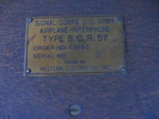 VTG SIGNAL CORPS U.  S.  ARMY AIRPLANE INTERPHONE TYPE S.  C.  R.  57 BOX 2