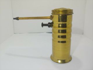 Vintage Eagle Brand No.  66 Brass Oil Can Finger Pump W/ Fixed Spout