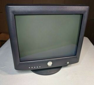 Dell M783s Black Crt 17 " Computer Monitor Vintage Retro Pc - &