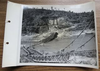 WWII IBT PHOTO - DESTROYED BRIDGE ACROSS SHWELI RIVER BURMA 1945 3