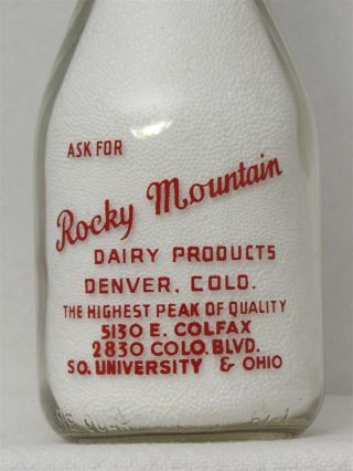 Trpq Milk Bottle Rocky Mountain Dairy Denver Co Denver County Madison Ice Cream