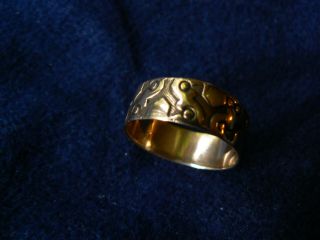 Antique Victorian Rose Gold Embossed Wedding Band Ring Sz 9