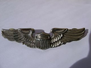 WW 2 US Army Air Corps Pilot Wings Sterling G.  I.  Marked 3 