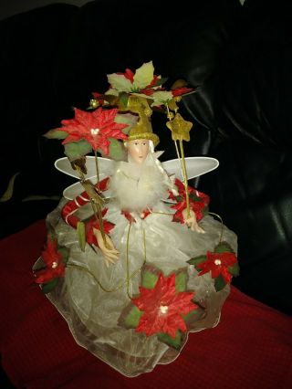 Dept.  56 Christmas Krinkles Poinsettia Fairy Queen Tree Topper Patience Brewster