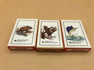 3 Decks Playing Cards Grey Oil Standard Bismarck Mandan North Dakota Bridge