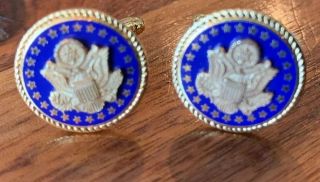 Presidential Cuff Links Great Seal Of The United States Gold Tone Cobalt