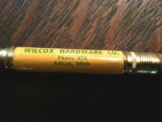 Vintage John Deere 4 Legs Advertising Bullet Pencil Adrian Michigan Wilcox