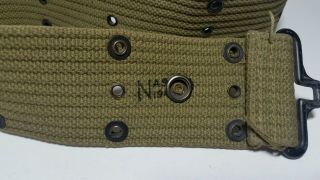 WWII U.  S.  Army M - 1936 Canvas Web Pistol Belt Dated 1942 Nasco Olive Drab 3