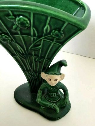 Vintage Treasure.  Craft Green Elf Pixie Fan Vase