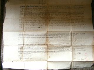 1829 Early Amsterdam N.  Y.  Handwritten Land Indenture.  Real Estate Document