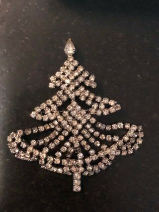 Vintage Hattie Carnegie Christmas Tree Brooch Pin With Tiffany & Co.  Box