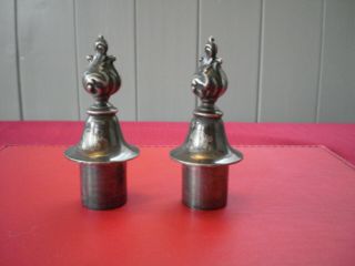 Vintage Pair Silver Plated Candlesticks Finials For Removable Sconces