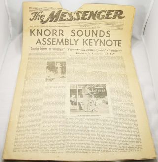 Messenger Convention Report Aug 7 1946 United Nations Talk Watchtower Jehovah