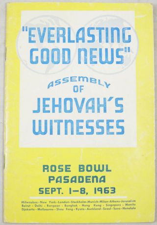 1963 Rose Bowl Convention Program Everlasting Good News Watchtower Jehovah