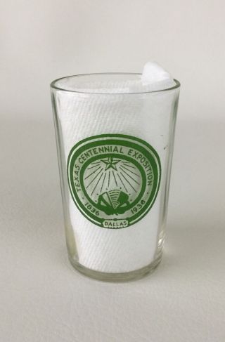 Texas Centennial Exposition Drinking Glass Dallas 1936