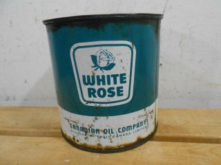 White Rose Gas Station 5 Lbs Pressure Gun Grease Canadian Oil Can