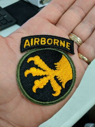 Wwii Us Army 11l7th Airborne Division Patch With Un - Attached Tab Look