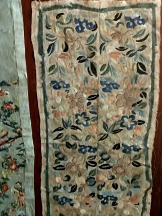 Antique Chinese Silk Embroidery - 2 panels - - forbidden stitch 2