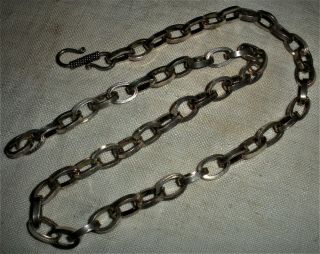 Vintage C.  1950 - 60s Navajo Sterling Silver Chain Link Necklace Heavy Vafo