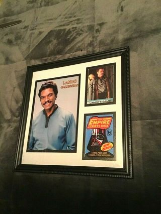 Star Wars 10 " X10 " Lando Calrissian Framed Picture W/autographed Trading Card