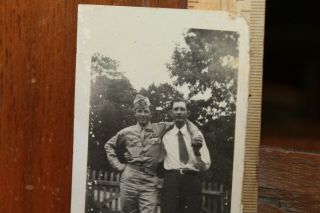 Vintage Soldiers Photo Hubert Long Sr (WWI) & Jr (WWII Paratrooper POW) 2