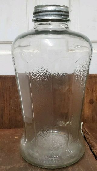Vintage Tall Speas U - Savit One Gallon Vinegar Jar With Ball Zinc Lid