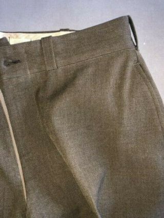 WWII US ARMY TAILOR MADE NAMED DATED OLIVE DRAB WOOL PANTS TROUSERS BUTTON 3022 2