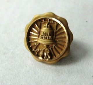 Vintage 14k Gold Bell System Telephone Employee Award Pin Gold Filled 15 Year