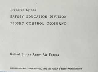 1943 WALT DISNEY PROD & US ARMY AIR FORCES WINTER DRAWS ON MEET THE SPANDULES 3