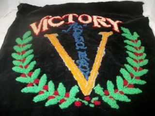 Vintage Embroidery " Victory For Democracy " Pillow Cover / Picture