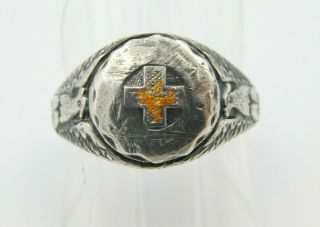 Vintage Ww2 33rd Infantry Division Sterling Ring Size 10