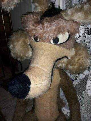 Vintage Wile E Coyote 36 in Large Plush Warner 1971 Mighty Star Looney Tunes 3
