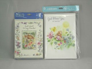 2 Packs Of Hallmark Mary Hamilton Cards Thanks Easter Bears Bunny
