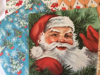 Xmas Wrapping Paper Santa Toys Snowflake Glitter & Mica 13 Sheets Vintage