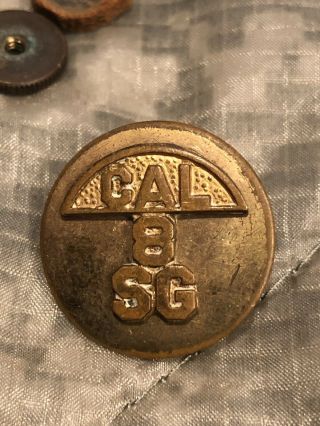 Pre Ww2 California State Guard,  8th Regiment Collar Disc,  Hard To Find 1920s - 30s