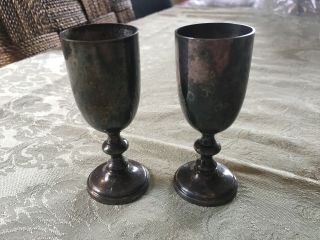 Vintage 1883 F.  B.  Rogers Silver Plated Small Wine Cups 1410 - 3.  5 " Tall