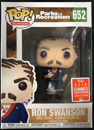 Sdcc 2018 Funko Pop Parks And Recreation Ron Swanson 652 Summer Sticker